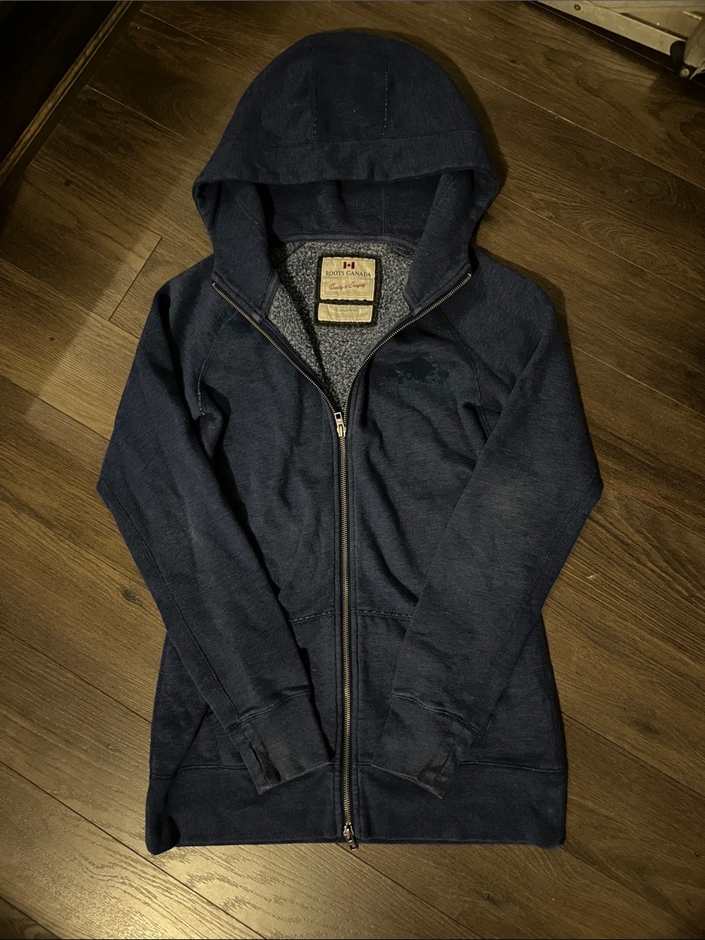Roots Women's Navy Zip-Up Hoodie Jacket